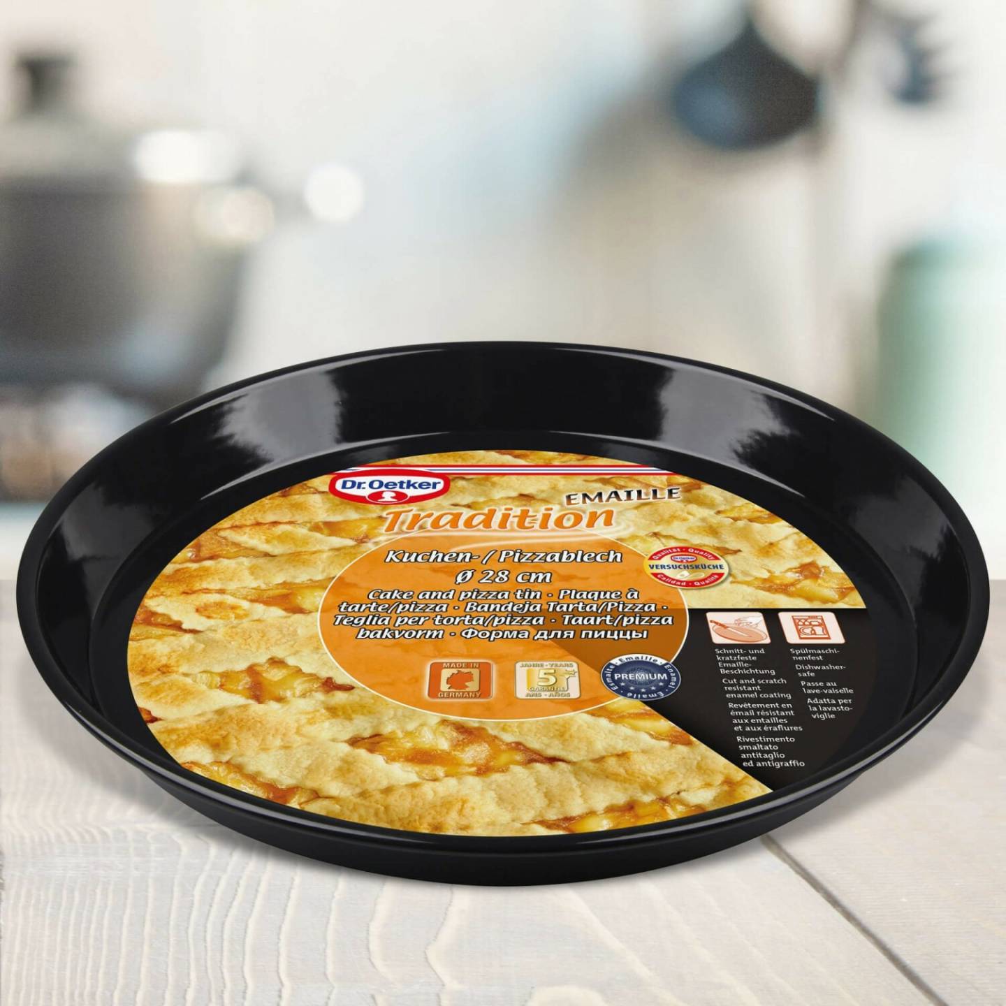 Töpfe & Pfannen Dr. Oetker Tradition Pizzablech Emaille 28 cm