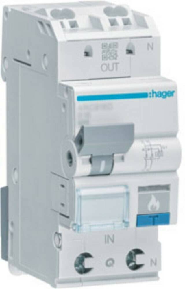 Elektrik Hager Fehlerlichtbogen-Schutzeinrichtung AFDD mit LS-Schalter (ARC916D)