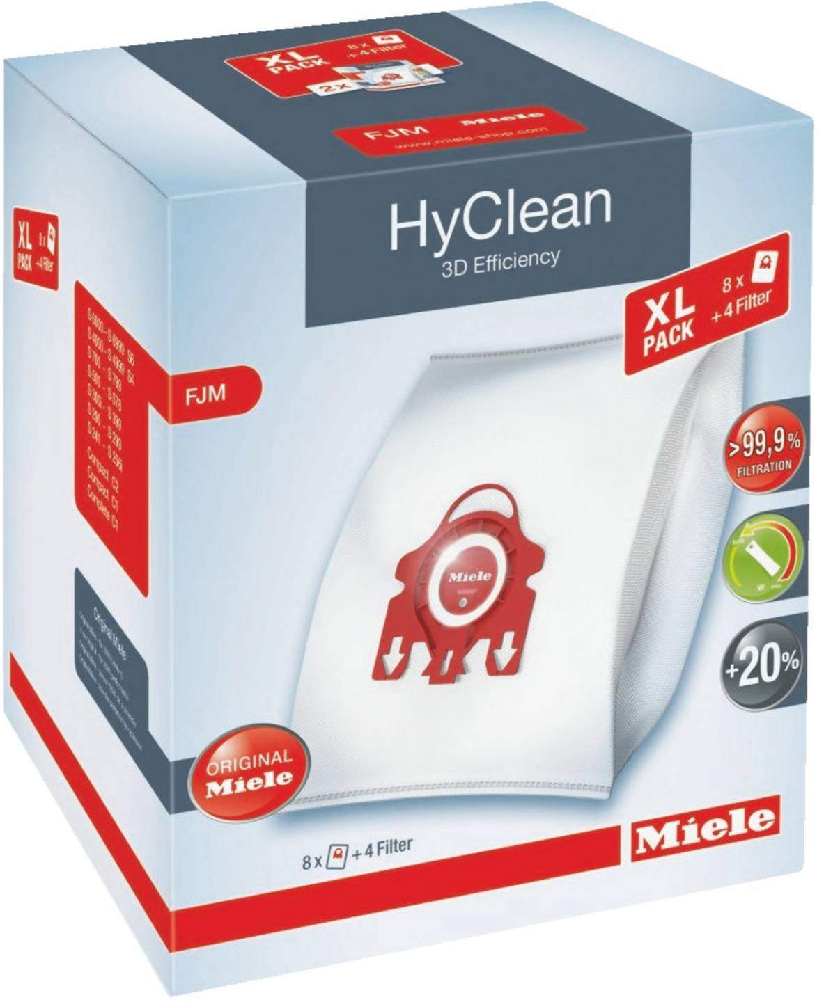Miele FJM HyClean 3D XL Staubsaugerbeutel weiß (10455090) Haushaltsgeräte