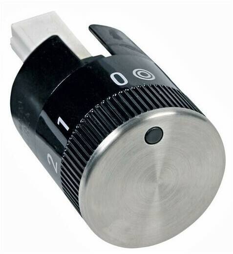 easyPART wie 00604780 BOSCH Siemens 604780 Drehgriff Knebel Griff Knopf Kochplattendrehgriff Energiereglerknopf für Kochstelle Zweikreis schwarz edelstahl Herd Kochmulde Kochstelle Haushaltsgeräte