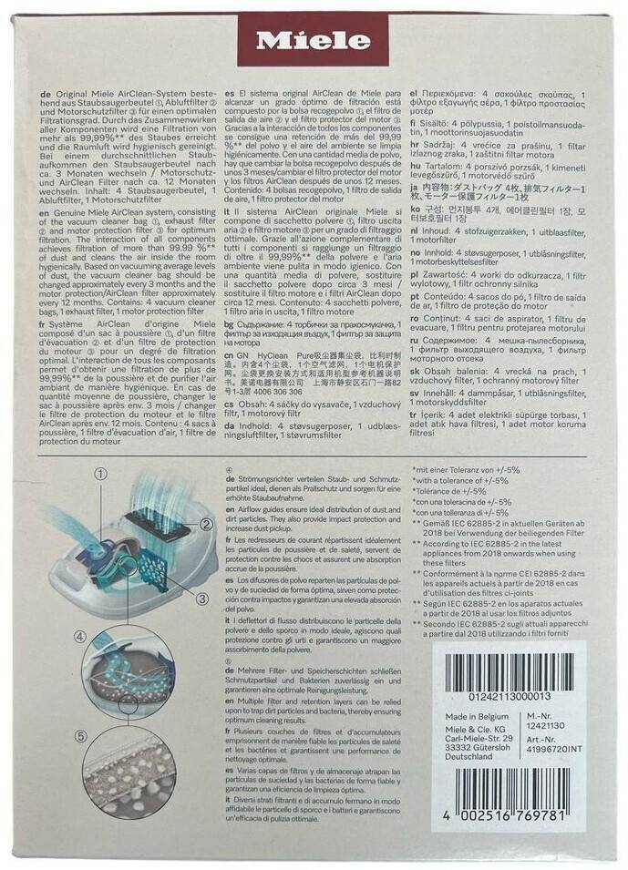Miele Miele Staubsaugerbeutel HyClean Pure Typ G/N - Nr. 12421130 Haushaltsgeräte