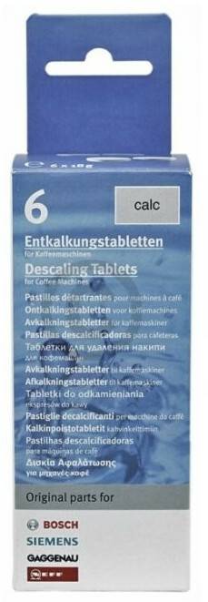 Kaffeezubereitung Siemens O-calc Entkalkungstabletten 6 Stück