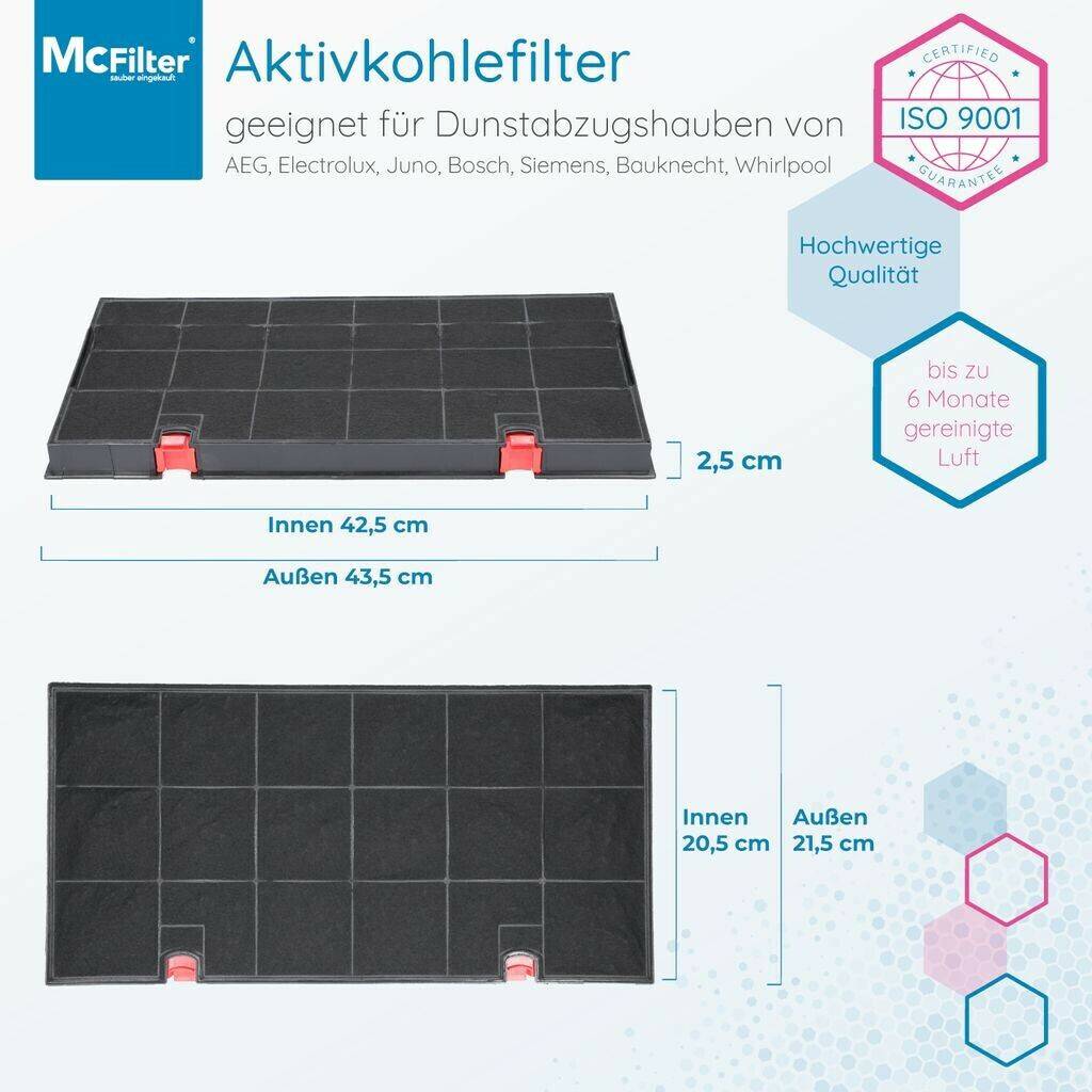 McFilter 4x Aktivkohlefilter geeignet für AEG Electrolux 902979366-9, Bauknecht DKF24, Zanussi KLF60/80 Typ150, Siemens LZ33900, Neff Z5147X0, Filter Elektro-Großgeräte