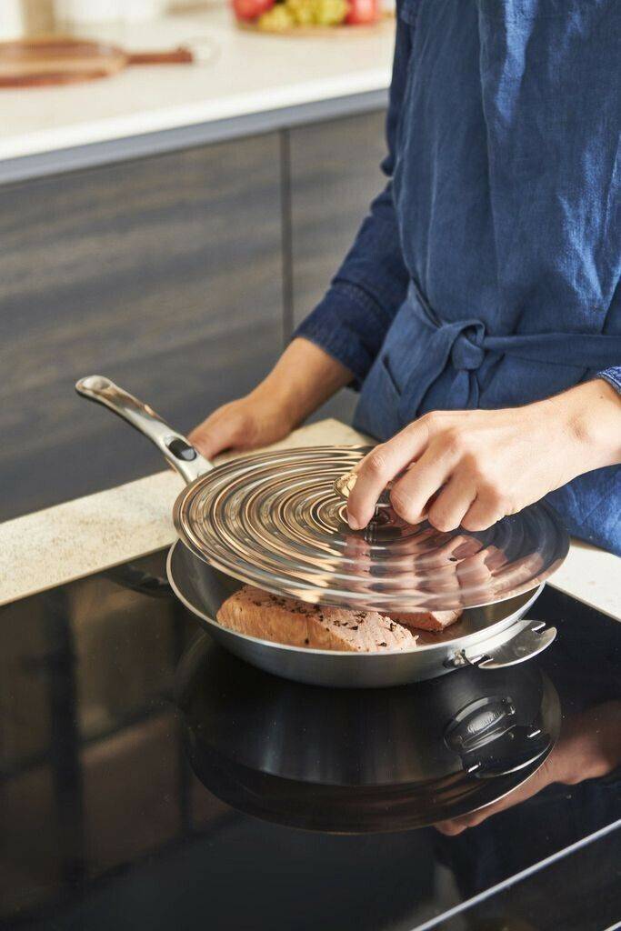 Töpfe & Pfannen De Buyer Edelstahl Deckel für Pfanne 20-24 cm'